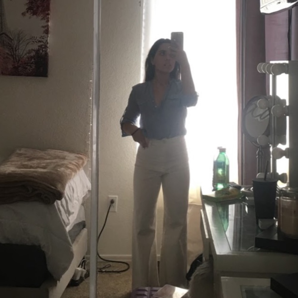 Zara marine straight jeans